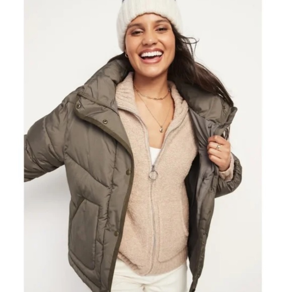 Old Navy Quilted Utility Puffer Jacket 